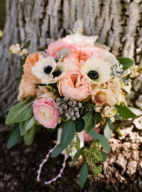 Wedding Bouquet inspiration Anemones and Garden Roses