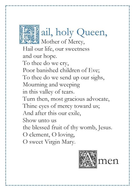 Hail holy queen prayer – Artofit