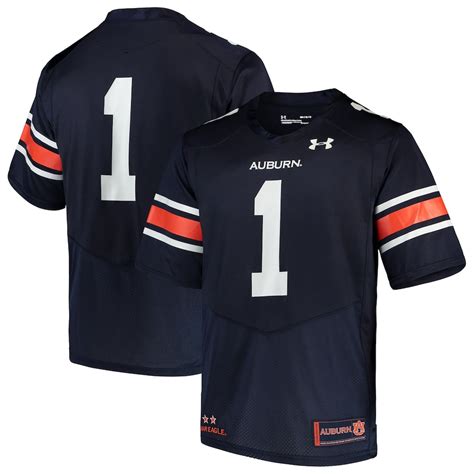 #1 Auburn Tigers Under Armour Team Replica Football Jersey – Navy