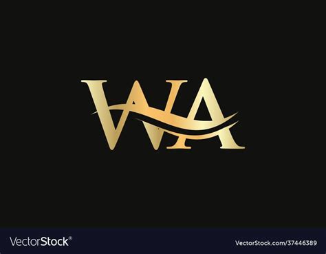 Initial wa letter linked logo template vector image on VectorStock | Letter logo design ...