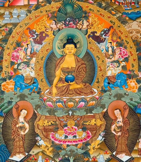 Life of Buddha Master Thangka | Thangka Art in 2019 | Buddhism, Buddha life, Buddhist art