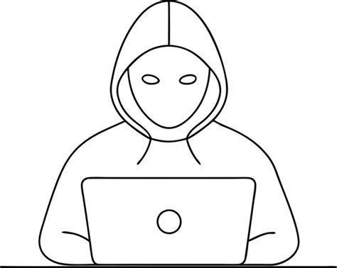 Premium Vector | Computer Single line drawing of a computer hacker ...