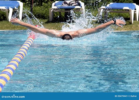 Swimming Butterfly Professional Stock Image - Image of athletic, face: 20479441