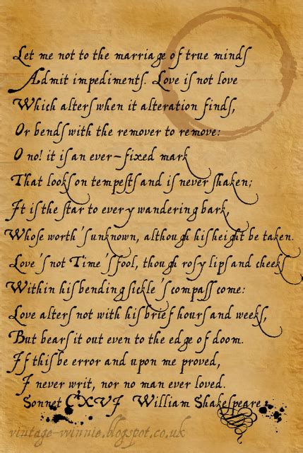 The Sonnet 116, by William Shakespeare is the most famous love poem of the poem. It was first ...