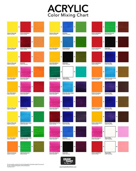 Acrylic Color Mixing Chart: FREE PDF | Color mixing chart, Color mixing ...