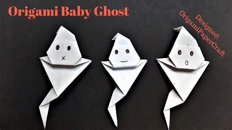 Origami Baby Ghost - Origami For Halloween | Halloween origami, Easy halloween crafts, Origami ghost