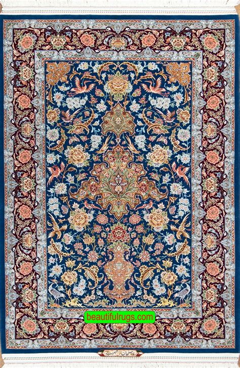 Blue Persian Rug | 4x6 Rug | Persian Isfahan Rug - Beautiful Rugs