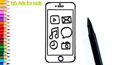 How to draw MOBILE PHONE easy | how to draw a phone | Easy drawings for kids, Drawing for kids ...