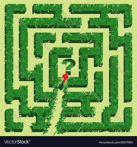 Green grass maze isolated on white background Vector Image