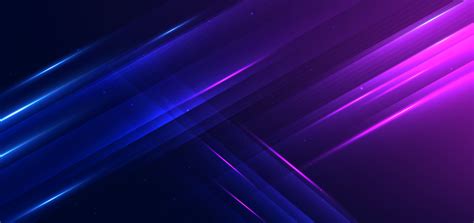 Abstract technology futuristic glowing blue and purple light lines with speed motion effect on ...