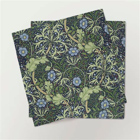 Napkins set, William Morris, Seaweed, linen napkins, 100% linen, wholesale prices, custom ...