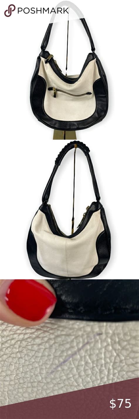 J Crew Black and White Pebbled Leather Shoulder Hobo Bag | Hobo bag, Pebbled leather, Hobo