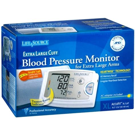 LifeSource Premium Upper Arm Blood Pressure Monitor, XL Cuff - Walmart ...