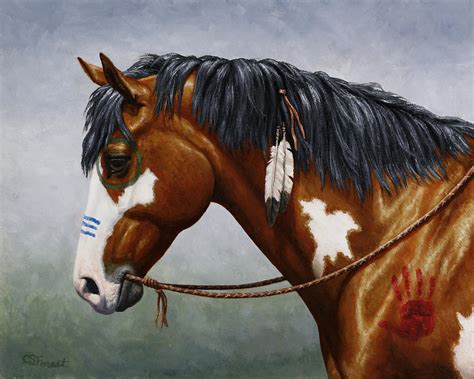 Bay Native American War Horse Painting by Crista Forest - Pixels