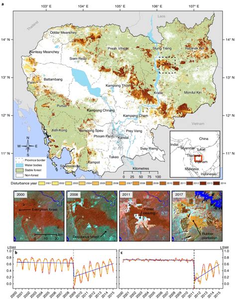 | annual forest disturbance map for Cambodia using MODIs 250-m 16-day ...