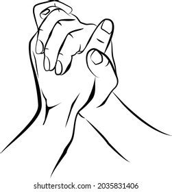 Praying Hands Line Art Vector Illustration Stock Vector (Royalty Free ...