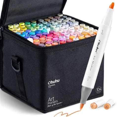 Buy Ohuhu Alcohol Markers Brush Tip - 104-color Art Marker Set for Artists - Honolulu Series ...