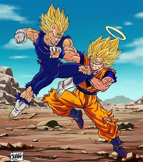 Majin Vegeta Vs Goku ssj 2 | Goku ssj 2, Goku, Dragon ball