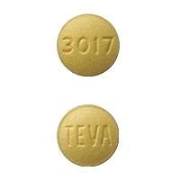 TEVA 3017 Pill Yellow Round 7mm - Pill Identifier