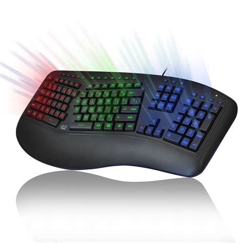 Amazon.com: Adesso Tru-Form 150 3-Color Illuminated Ergonomic Keyboard (AKB-150EB): ADESSO ...