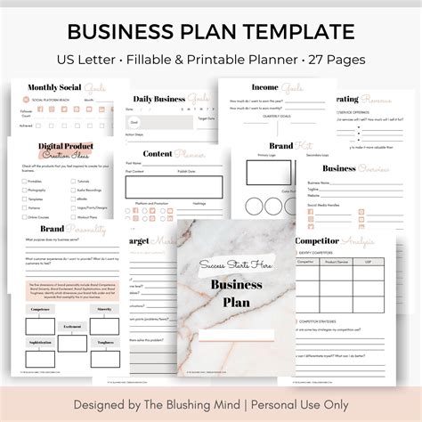 Business Plan Template: Business Planner Small Business - Etsy Nederland