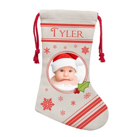 Personalized Photo Christmas Stocking for Baby