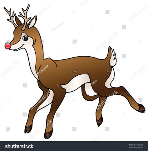 Cute Cartoon Reindeer Drawing Raster Stock Illustration 87805288 | Shutterstock