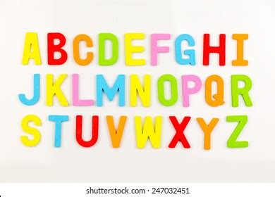 Colorful Alphabet Magnets On Whiteboard Stock Photo 247032451 ...