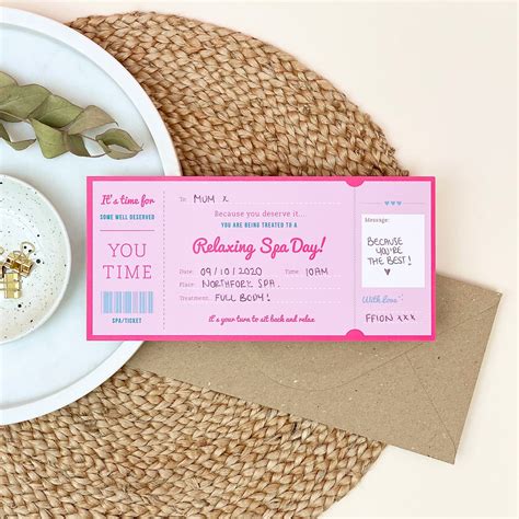 Spa Day Treatment Ticket Gift Spa Day Surprise Mother's | Etsy