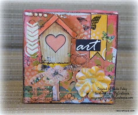 Mixed Media Art 4x4 Canvas Home Decor Accessories Art | Tole decorative paintings, Mixed media ...