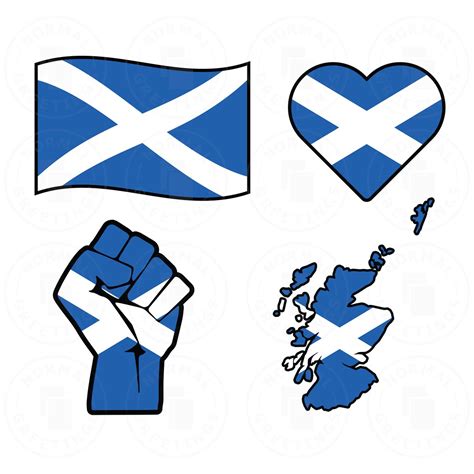 Scotland SVG PNG Bundle Scottish Flag St Andrew's Cross Saltire Cricut Files Vector Layered ...