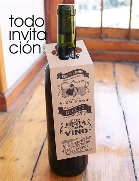 ETIQUETA PERSONALIZADA VINO 2 (bodas) - Pack de 10 unid. - Todoinvitacion- invitaciones y ...