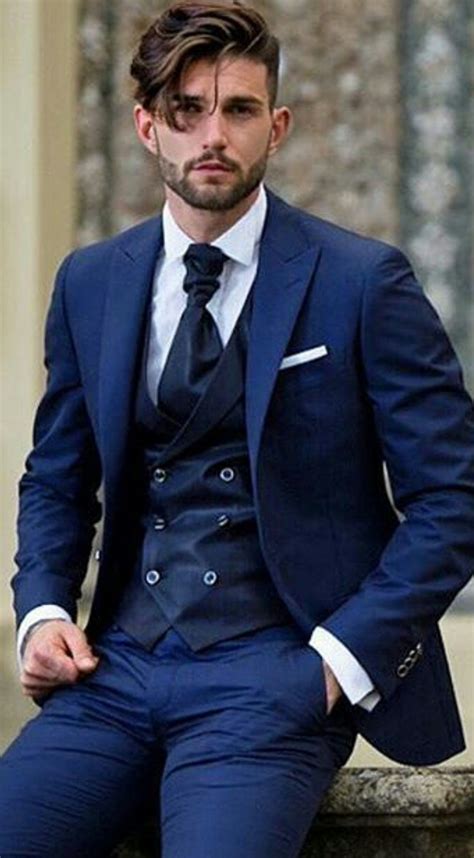 3 pieces suit | Blue suit men, Designer suits for men, Fashion suits for men