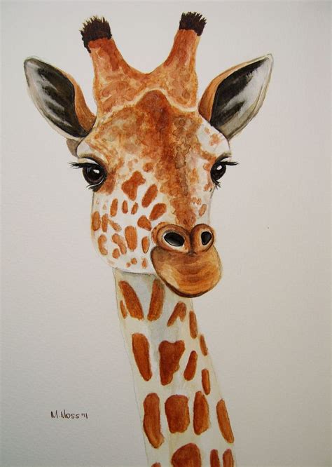 Giraffe portrait in watercolour | Flickr - Photo Sharing! Giraffe Drawing, Giraffe Painting ...