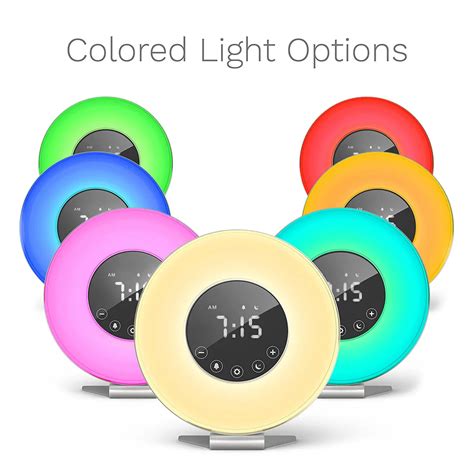 Sunrise Alarm Clock Digital LED Clock with 6 Color Switch and FM Radio ...