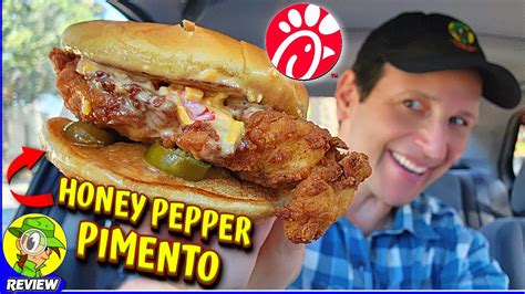 Chick-fil-A® HONEY PEPPER PIMENTO CHICKEN SANDWICH Review 🐄🍯🌶️🐔🥪 | Peep THIS Out! 🕵️‍♂️ - YouTube