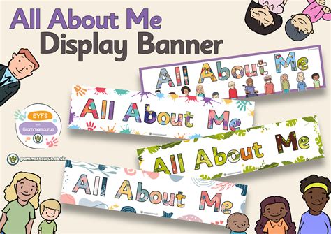 EYFS All About Me - Display Banner - Grammarsaurus