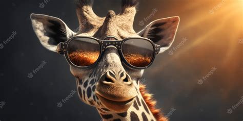 Premium Photo | A giraffe wearing sunglasses and a sun glasses