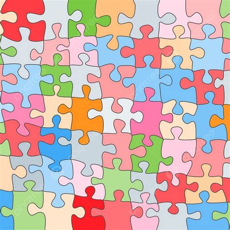 Vector Abstract Colorful Background Made From White Puzzle Pieces And Place For Your Content ...