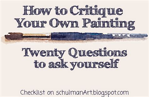 Twenty Questions: How to Critique Art - the Inspiration Place