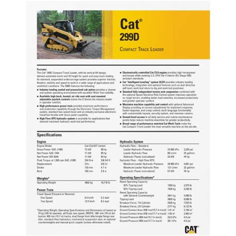 cat 299d spec sheet - Is Great Newsletter Photography