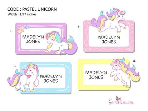 Printable Unicorn Labels