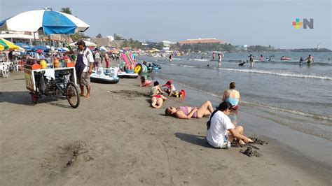 Turistas llegan a playa Villa del Mar de Veracruz | MÁSNOTICIAS