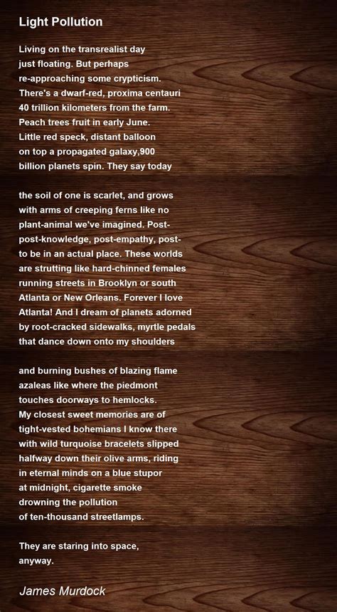 Light Pollution - Light Pollution Poem by James Murdock