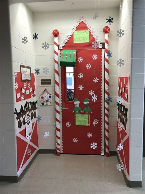 Christmas classroom door decorations-Santa's workshop | Christmas ...