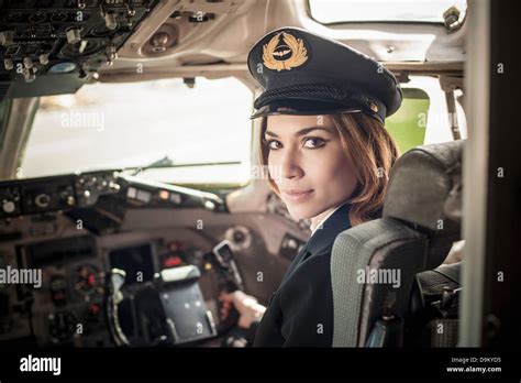 Female pilot cockpit hi-res stock photography and images - Alamy