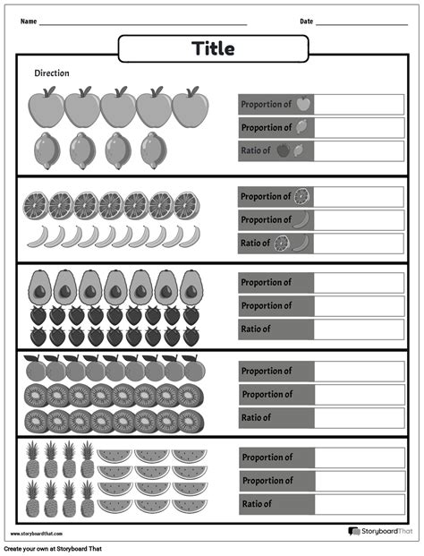 Fruit-themed Proportion Template Storyboard por templates