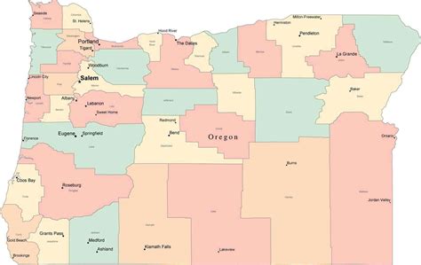 Map Of Oregon With Major Cities