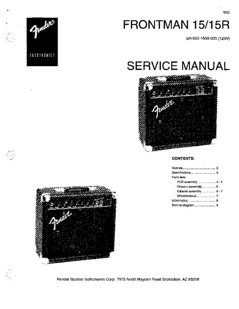 FENDER FRONTMAN 15R MANUAL PDF