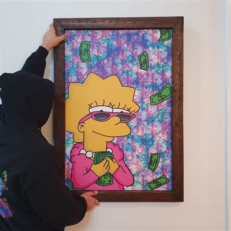 Framed Lisa Simpson Painting the Simpsons Simpsons Art - Etsy Canada